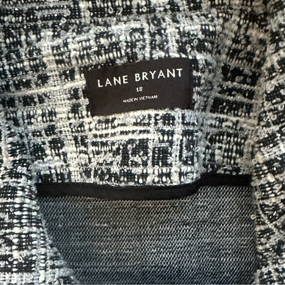 Lane Bryant Knit Tweed Moto Jacket β Black & White β Size 18 - Picture 7 of 16